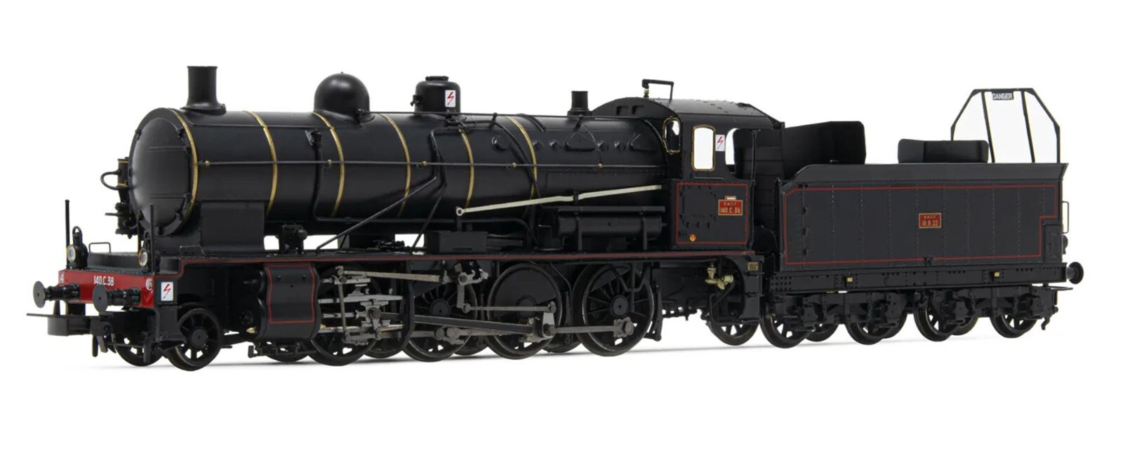 Jouef HJ2406S 140 C 38 Green/Black Livery, Red Decorations, SNCF, DCC SOUND