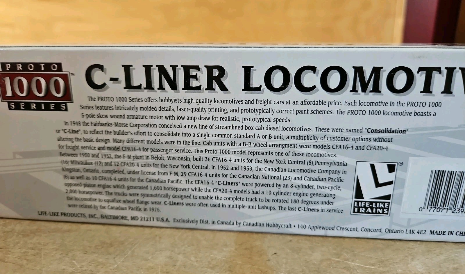 Proto 1000 Series C-Liner Locomotive Item 23989 PRR #9493A
