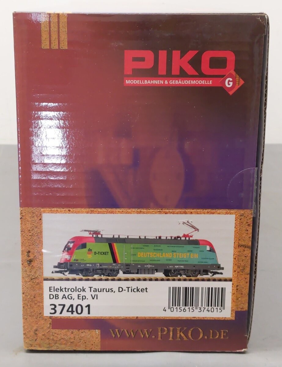 Piko 37401 G D-Ticket DB VI BR182 Taurus Electric Locomotive EX/Box