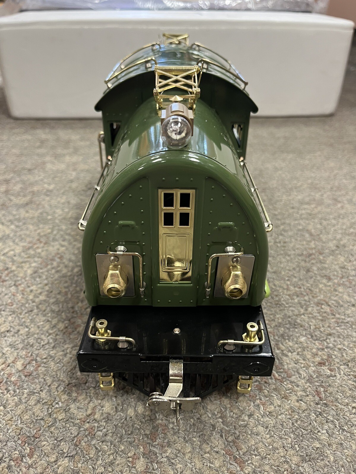 + MTH Standard Tinplate Two Tone Green 381E Locomotive Traditional 10-1077-0 *ST