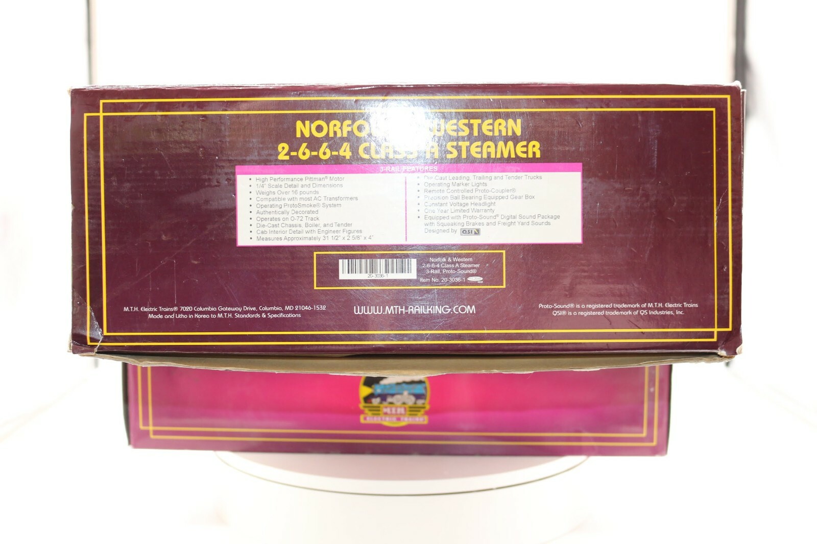 MTH Premier 20-3036-1 N&W Class A 2-6-6-4 #1218 O Scale 3-Rail Proto-Sound 1.0 O