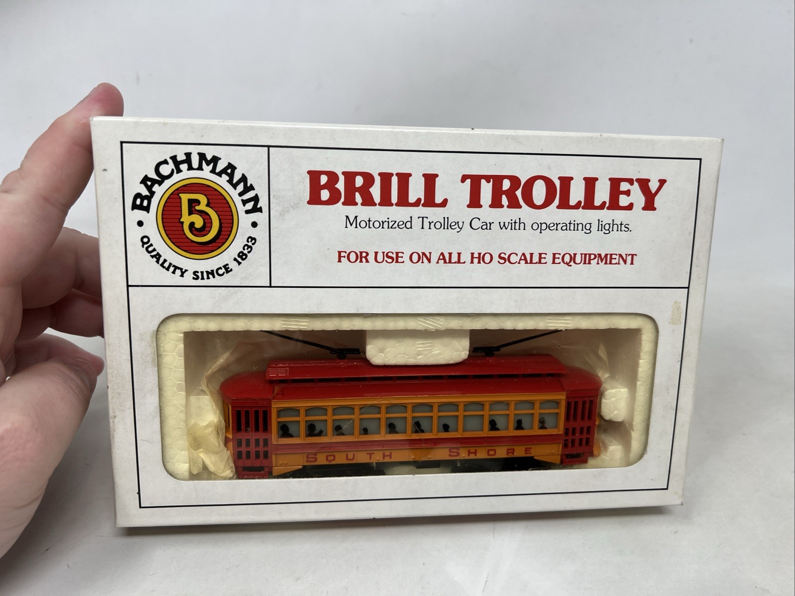 BACHMANN 1312 South Shore Line Brill Trolley w Lights HO Scale NIB Free Ship
