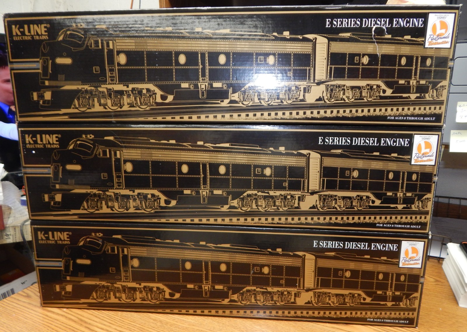 K-LINE k28901s UNION PACIFIC ABA E-8 DIESEL LOCO SET USED W/BOXES & SHIPPING BOX