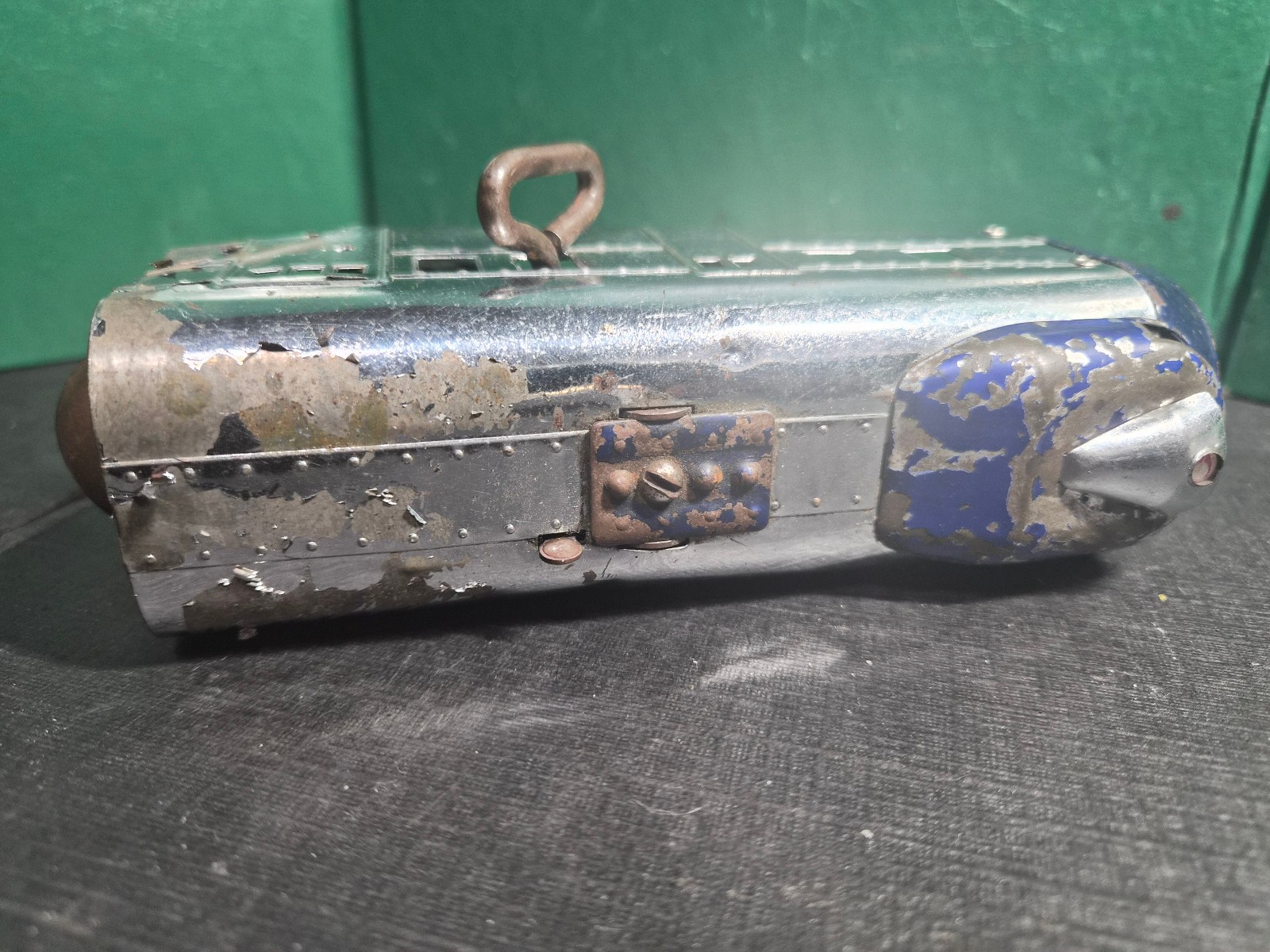 Vtg Pre-war American Flyer Silver & Blue Wind Up Engine Works HAFNER STREAM LINE