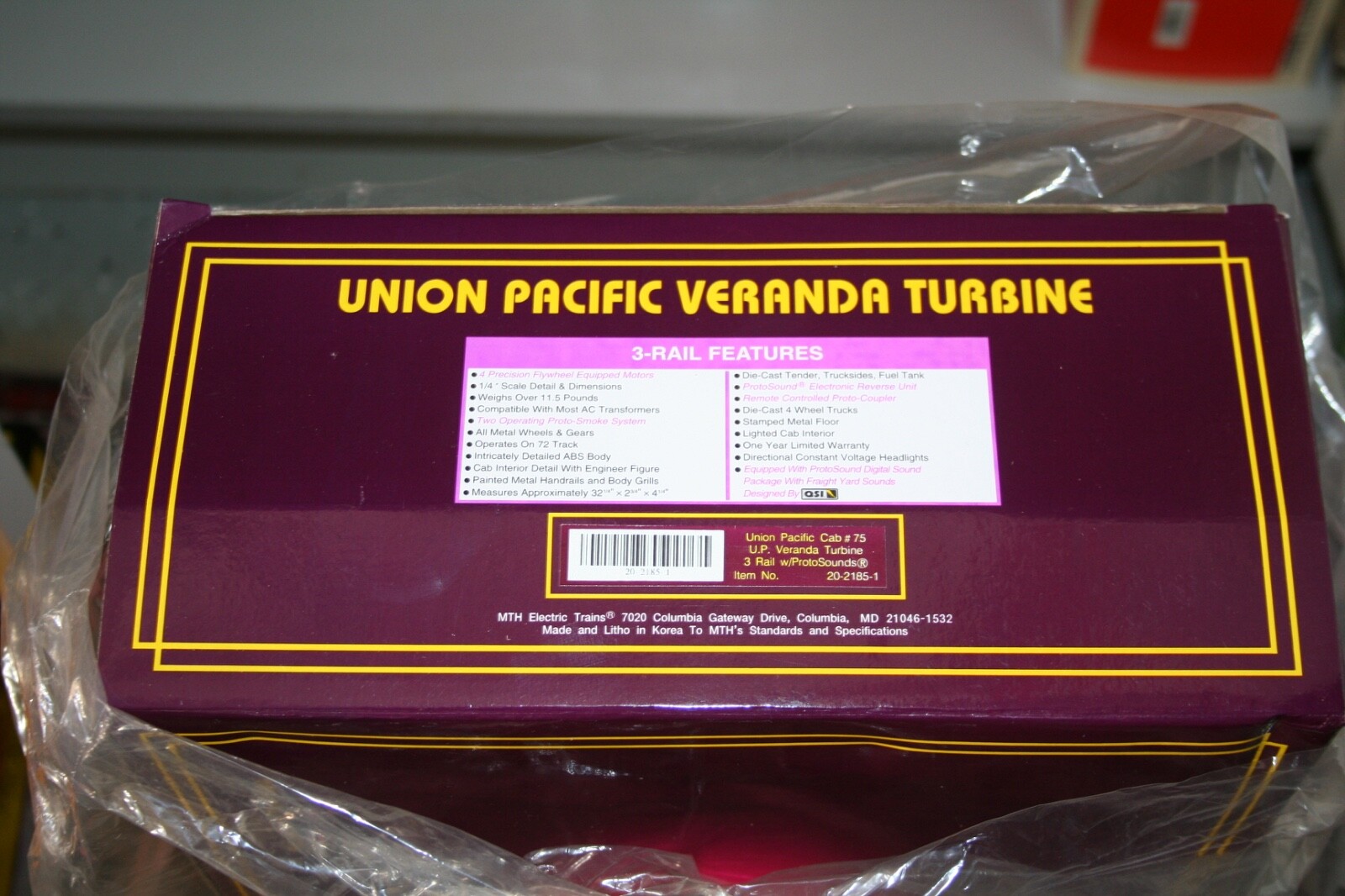 MTH Premier Union Pacific Veranda Turbine Can #75 20-2185-1 NEW!