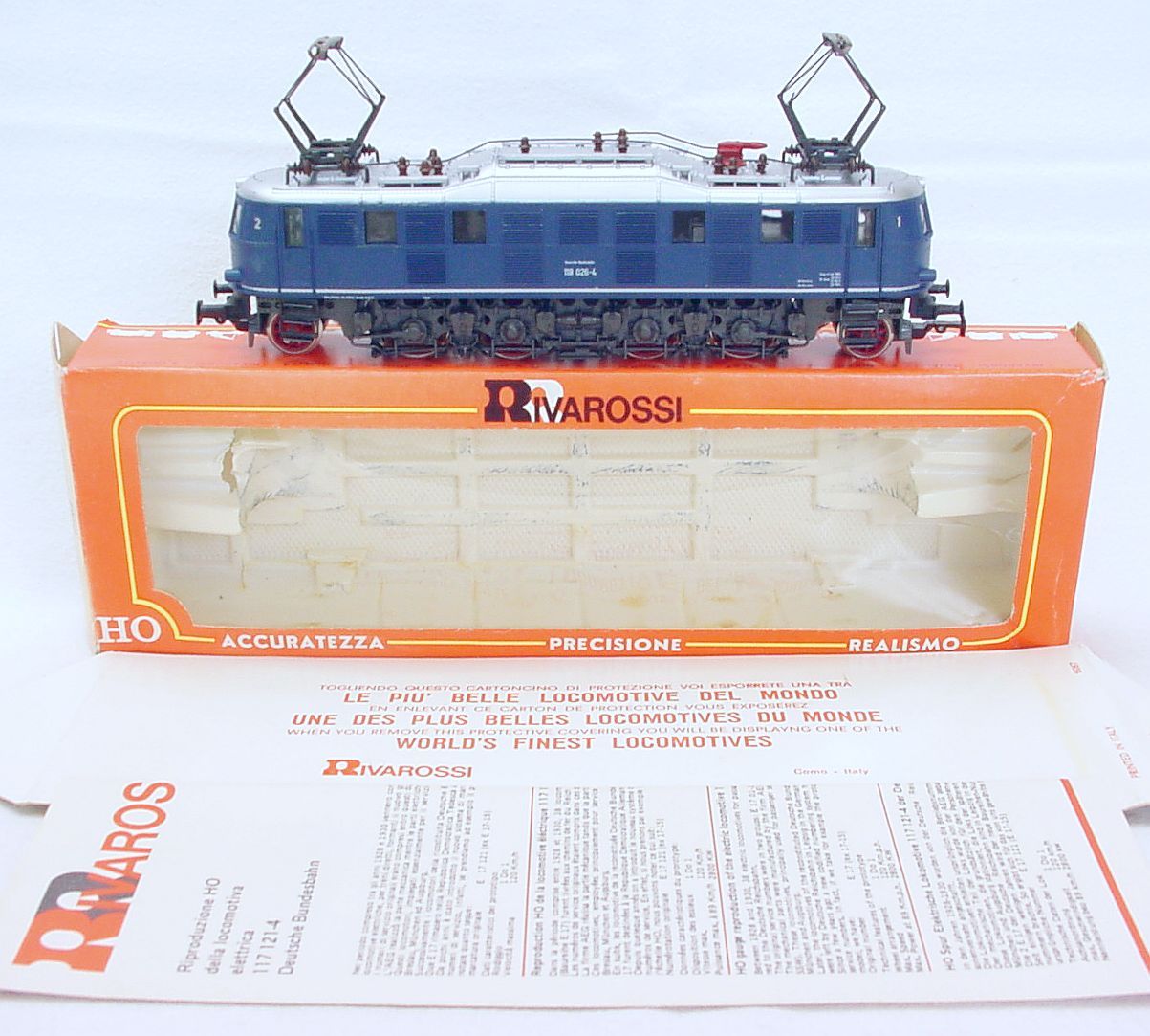 Rivarossi HO 1:87 DB BR 118 Deutsche Bundesbahn Blue ELECTRIC LOCOMOTIVE MIB`80!