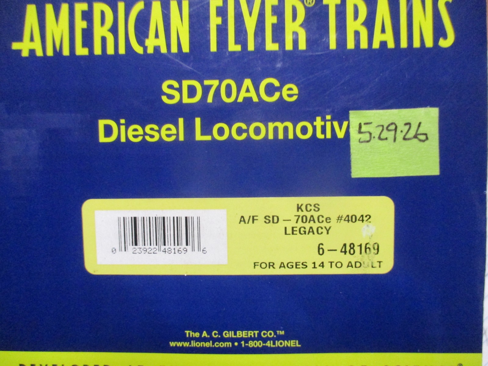 Amer Flyer 6-48169 KCS Legacy SD-70ACe Diesel (5/30/26) Hirail wheels
