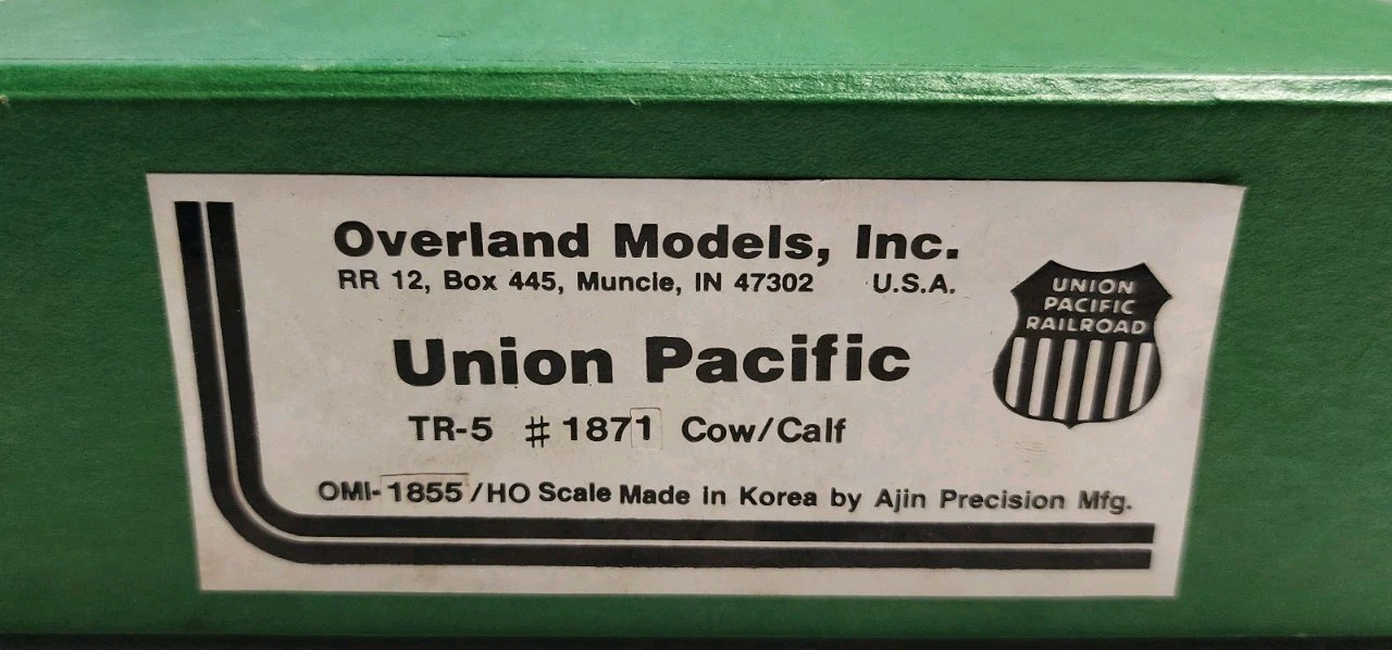 Overland Models HO Scale Brass TR-5 #1871 Cow/Calf Union Pacific