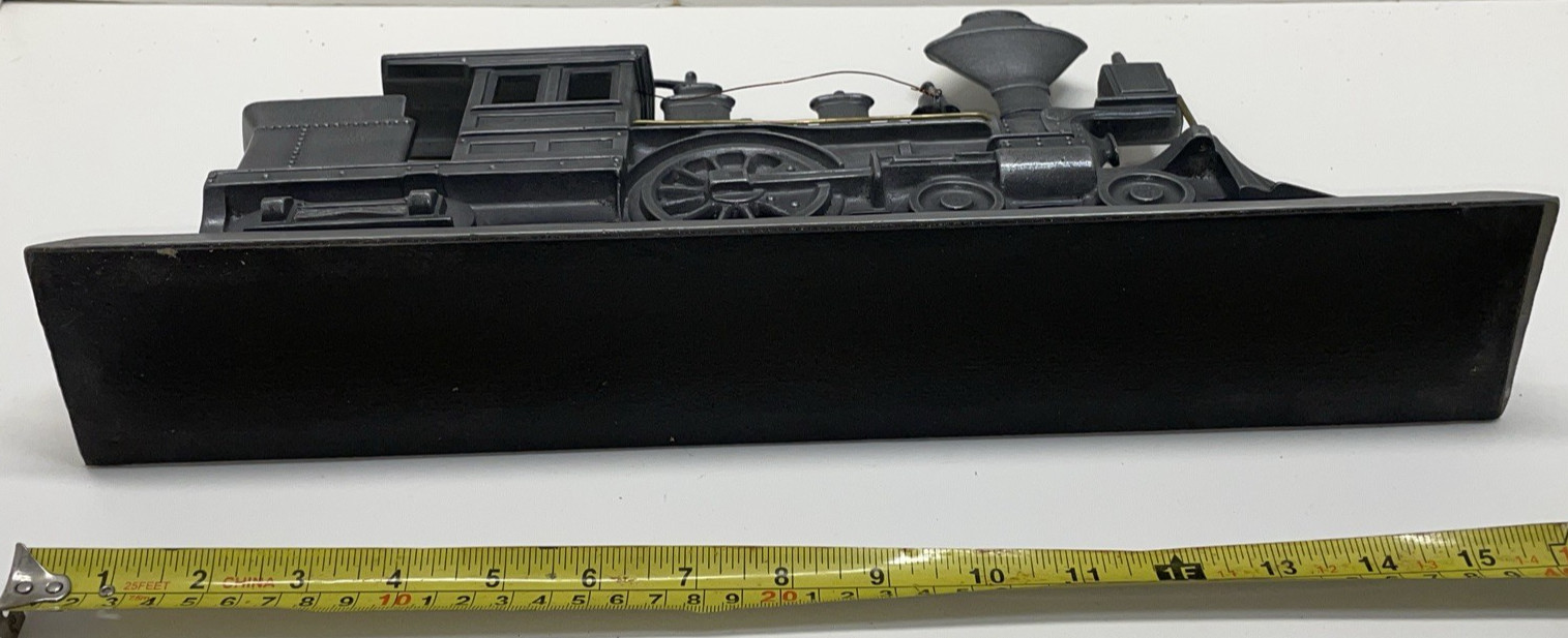 Vtg. Cast Metal Train Locomotive Railroad Mailbox Topper