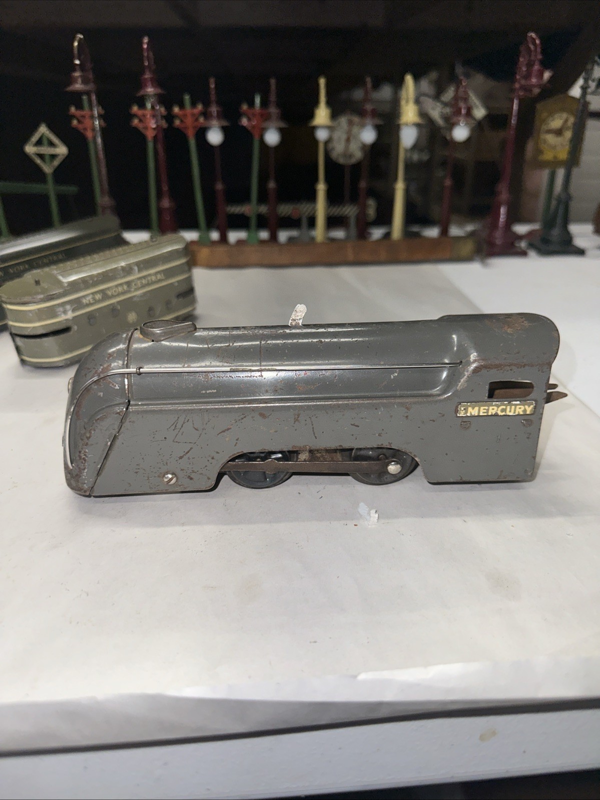 Marx Prewar Mercury NYC Wind Up Train Set Complete O Gauge Tin Litho Works