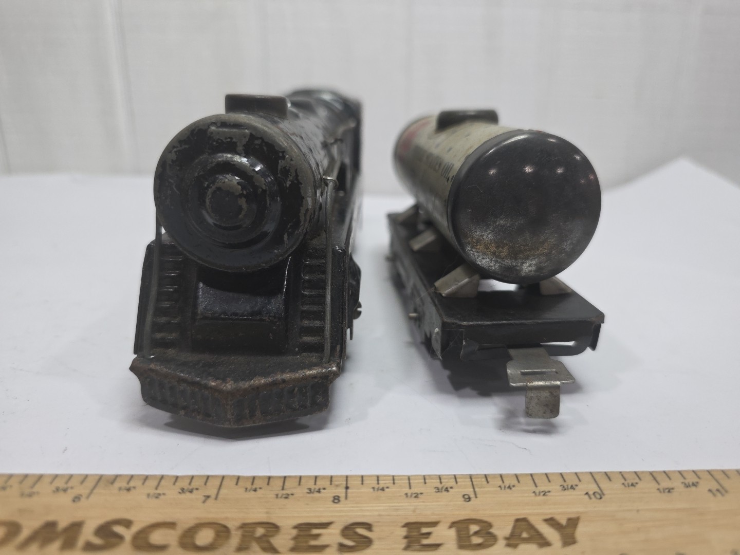 MARX Pre War O Gauge Pressed Steel Wind Up Locomotive *NO KEY* Tested Works Tank