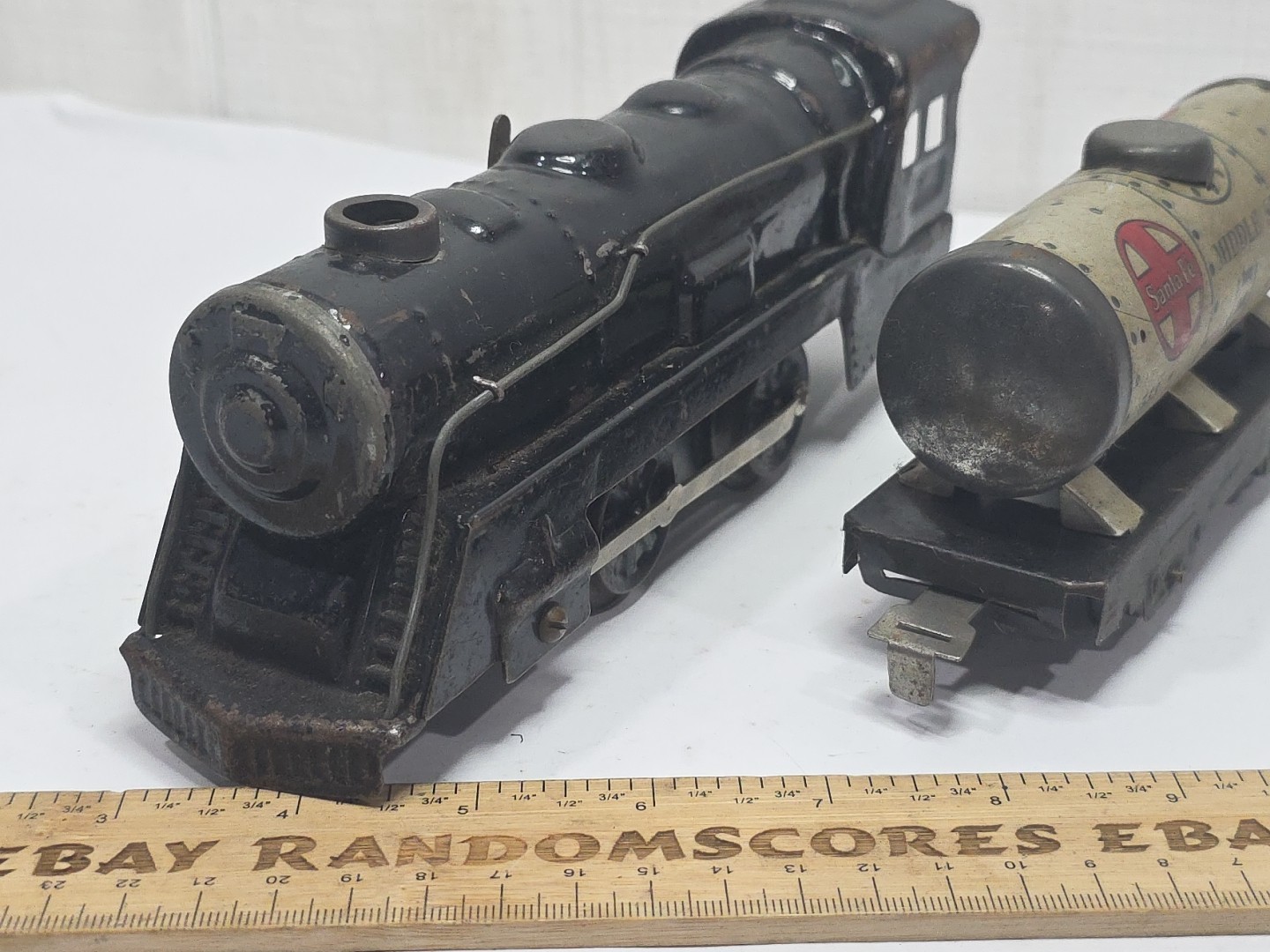 MARX Pre War O Gauge Pressed Steel Wind Up Locomotive *NO KEY* Tested Works Tank