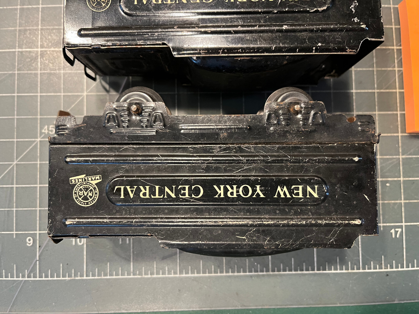 Marx Train THREE (3) MARLINES METAL 951 NYC WEDGE TENDER Tin Litho LOT B