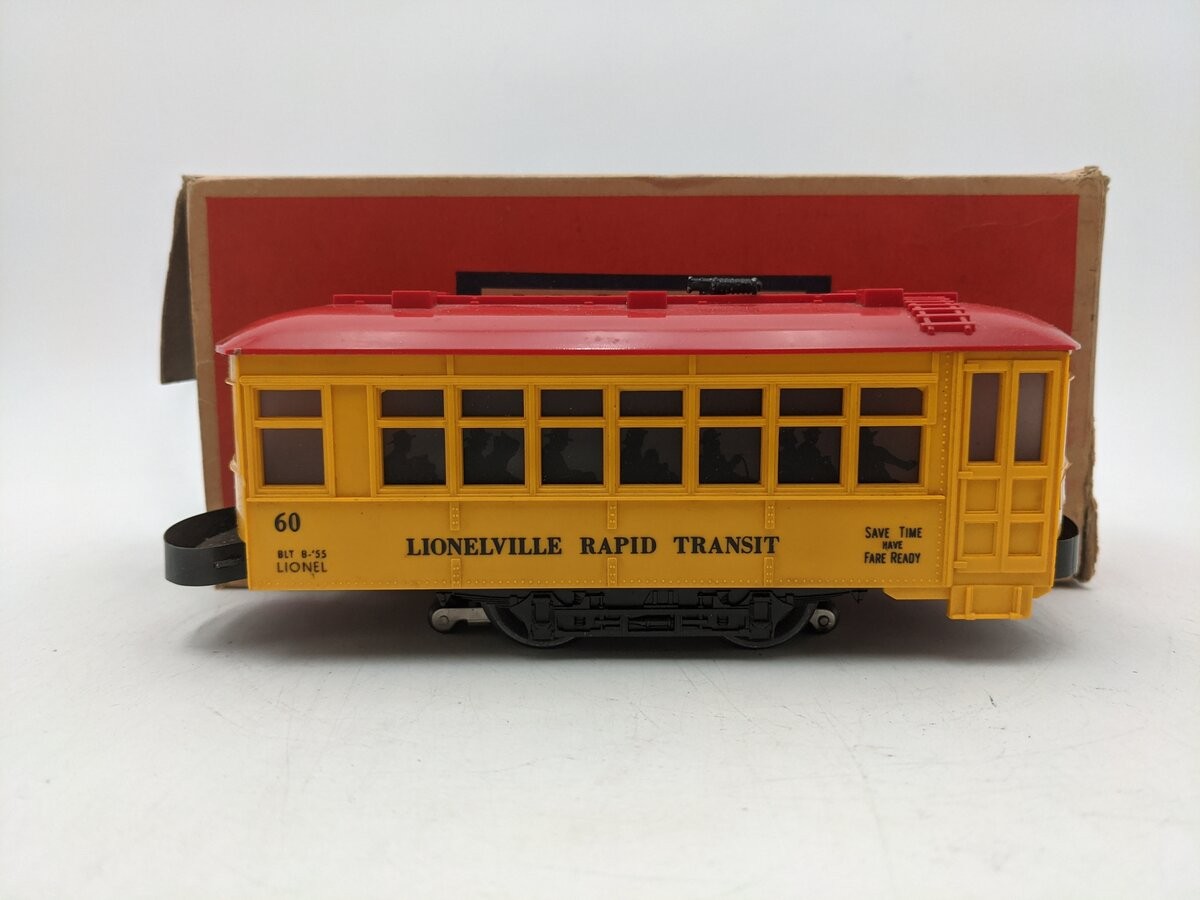 Lionel 60 Vintage O Lionelville Motorized Rapid Transit Trolley/Box