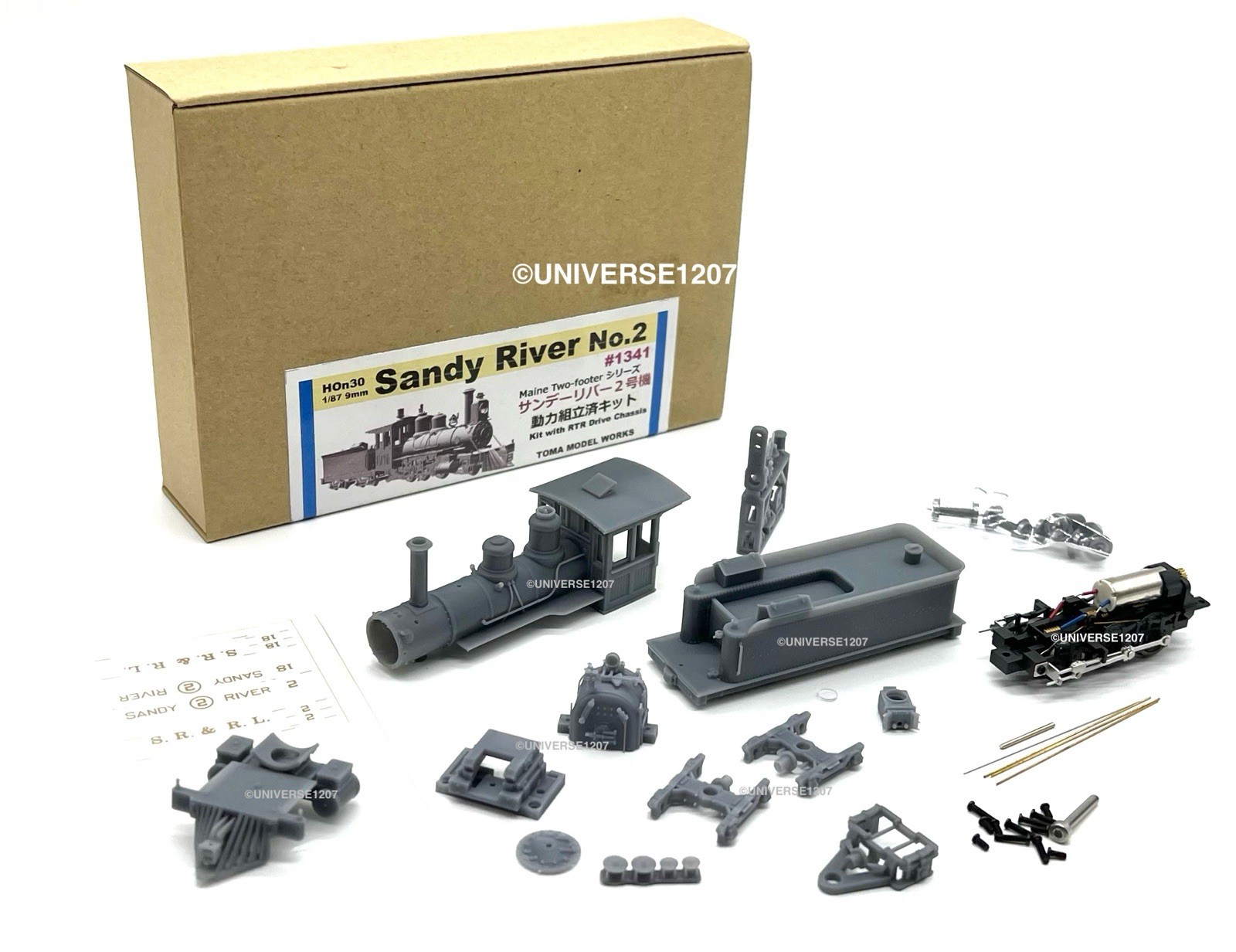 HOn30/HOe/HOn2-1/2 TMW Baldwin 2-6-0 Mogul Tender Steam Locomotive Kit SRR SR&RL