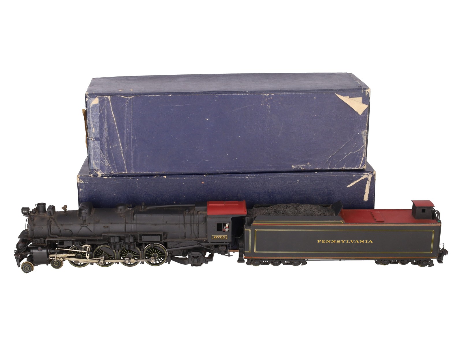 Max Gray O Scale 2-Rail Brass Pennsy M-1-a Steam Locomotive & Tender -Painted EX