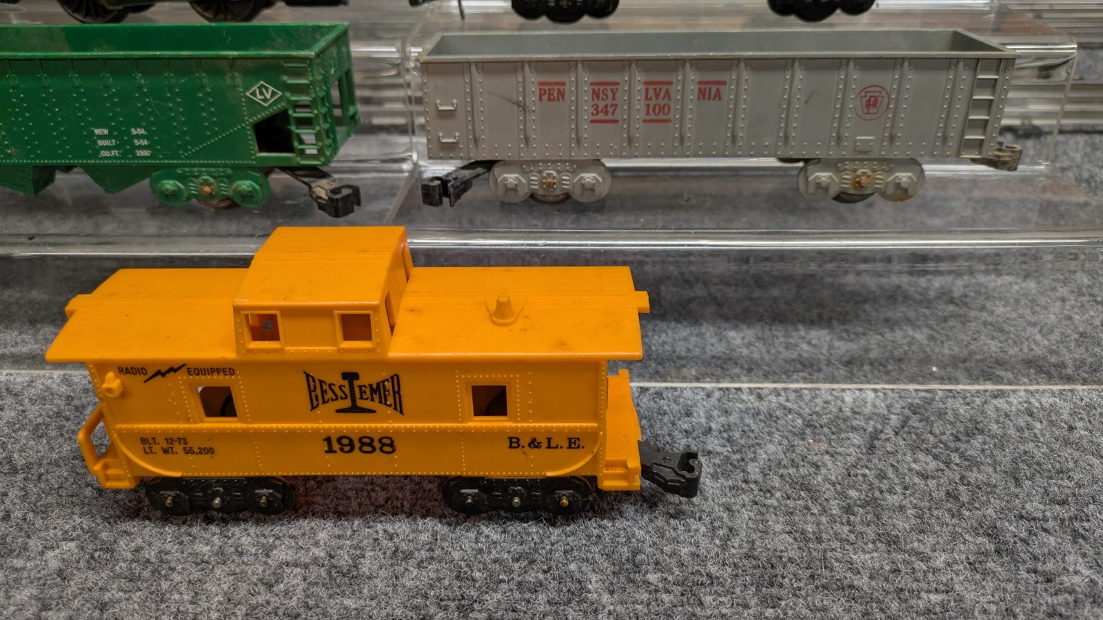 Marx Marlines Steam Engine Clockwork with Freight Cars Bessemer Caboose – Tested