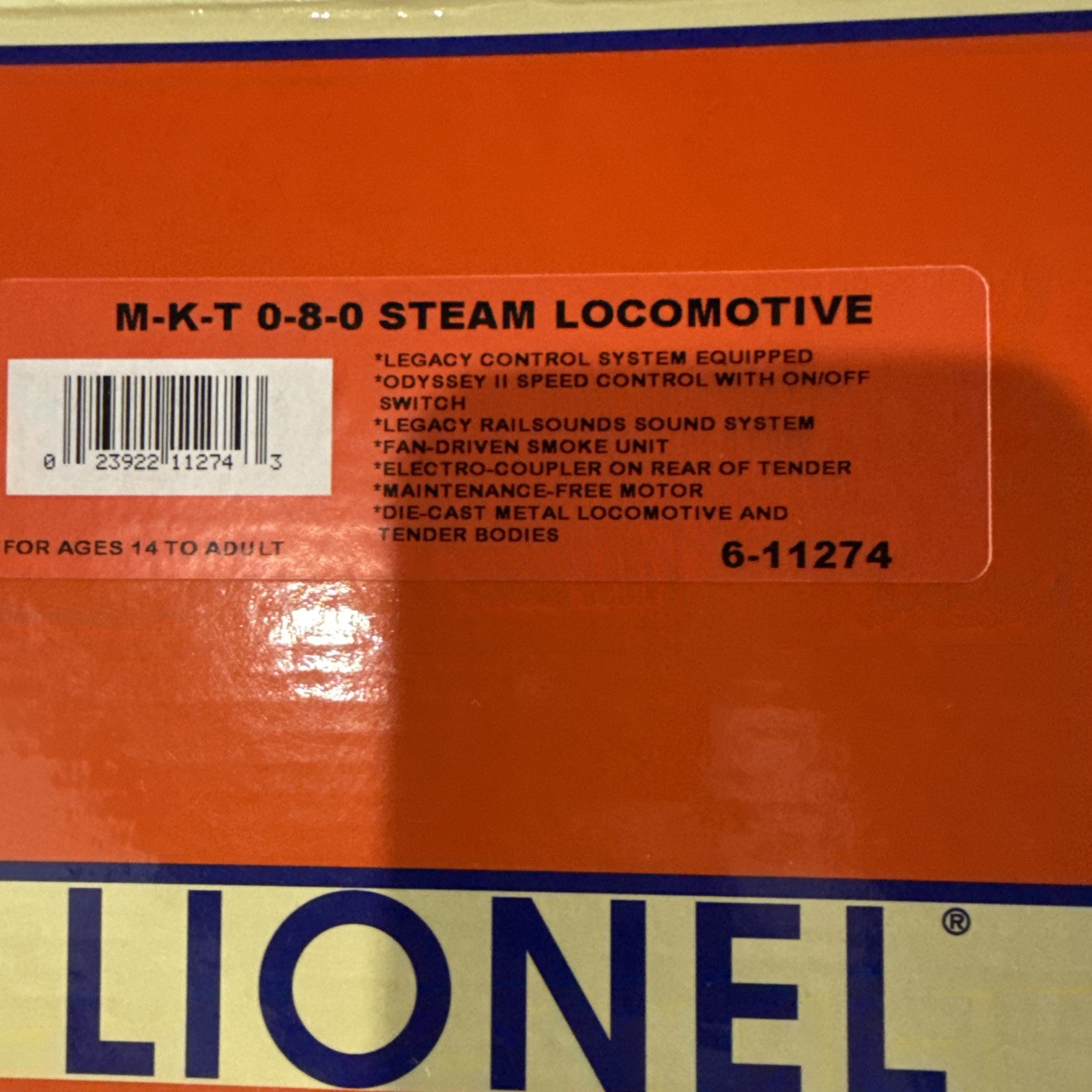 LIONEL 6-11274 LEGACY MKT USRA 0-8-0 STEAM SWITCHER ENGINE MISSOURI KANSAS TEXAS