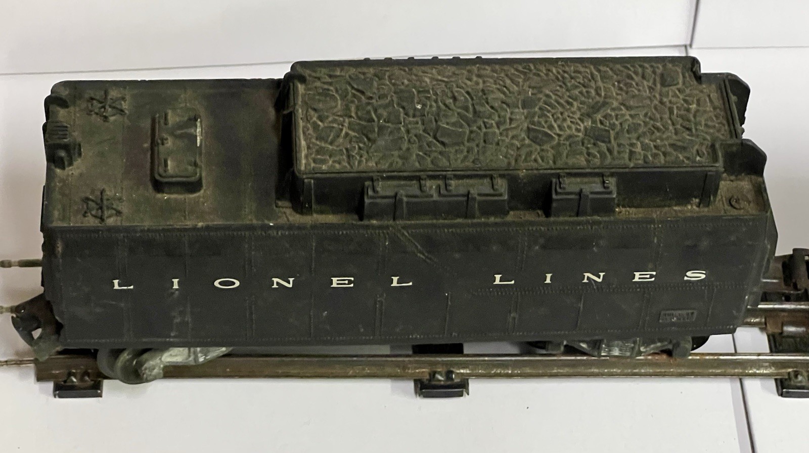 Vintage Metal Steam Locomotive Engine w/ Lionel Whistle Coal Tender Train Pair