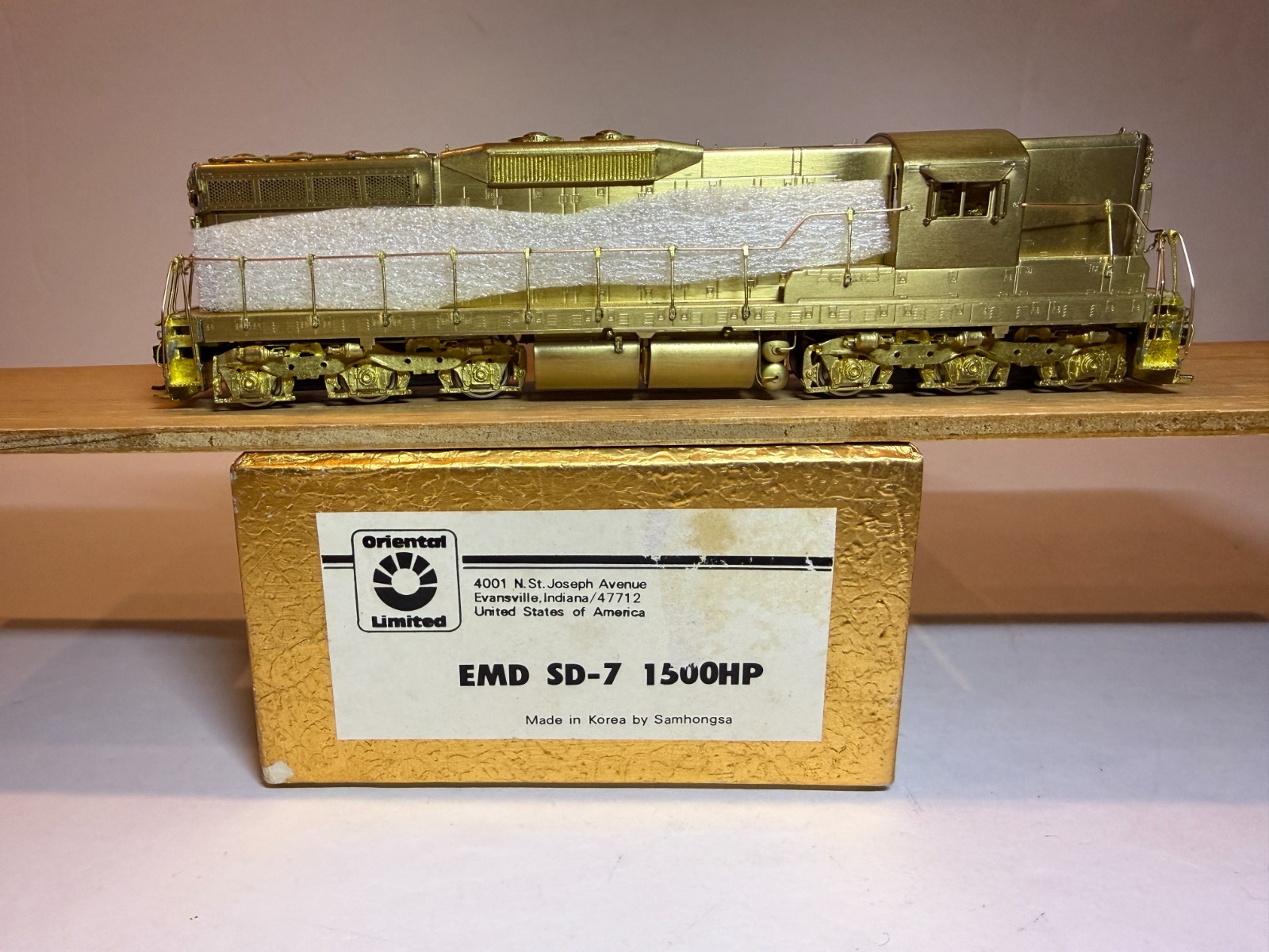 HO Brass Oriental Limited EMD SD-7 1500 HP Tested Runs Smoothly w/ small parts