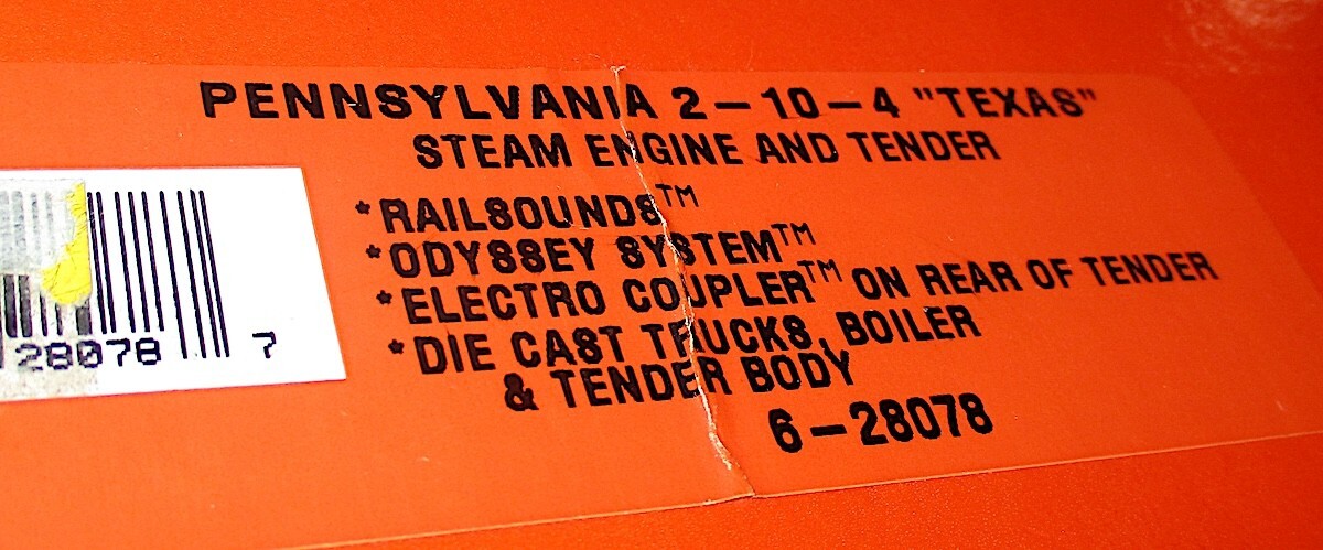Lionel 28078 2-10-4 TEXAS w/RailSounds-Odyssey -TMCC w/Box TESTED & CLEAN