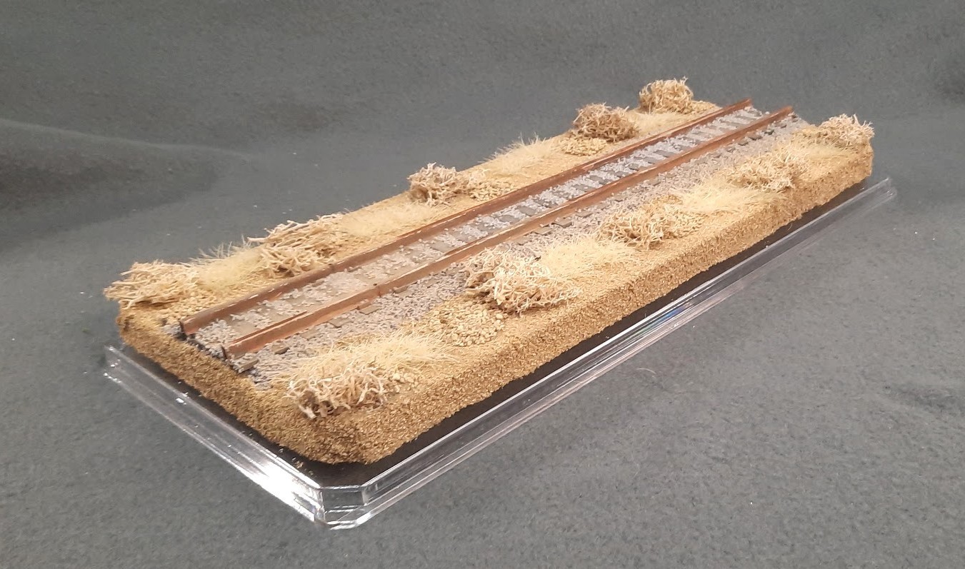 S SCALE 13″ SINGLE TRACK DISPLAY CASE- “DESERT SCENE”-FOR ANY S TRAINS