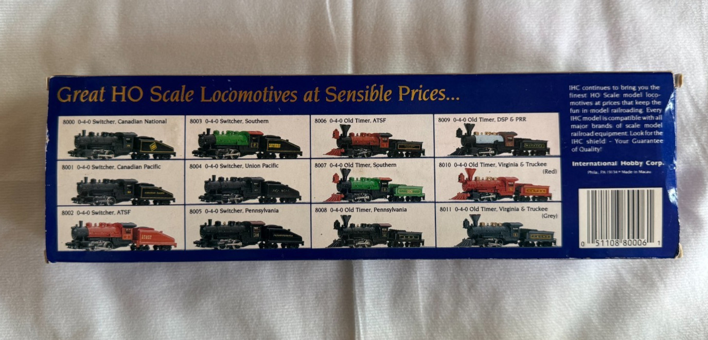 IHC Virginia & Truckee 8010 0-4-0 Old Timer HO Steam Locomotive (Red) Bcoupler