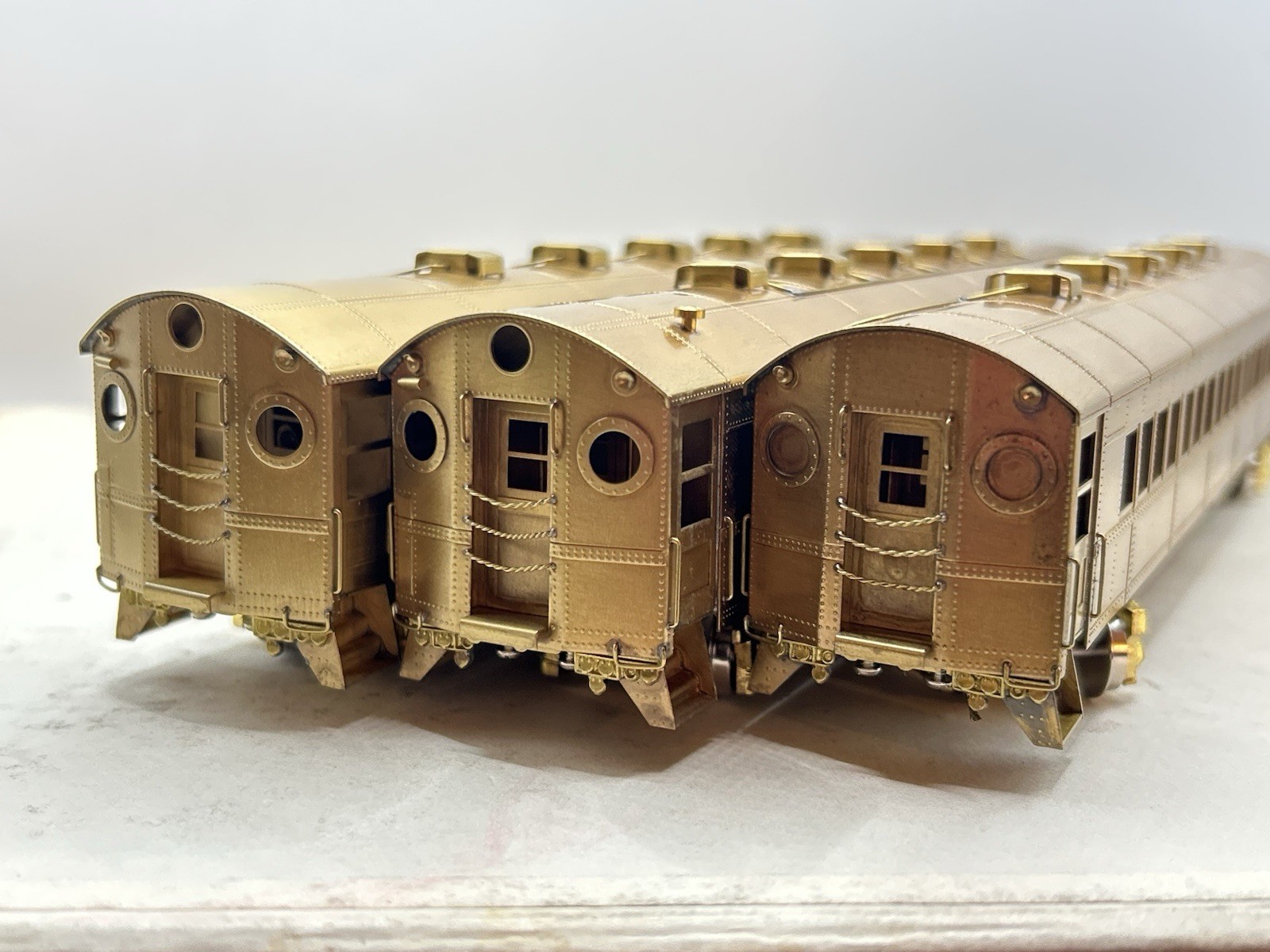 RARE HO S.SOHO & CO Brass Long Island RRR “Babylon Express” MU 3 Car Set (READ)