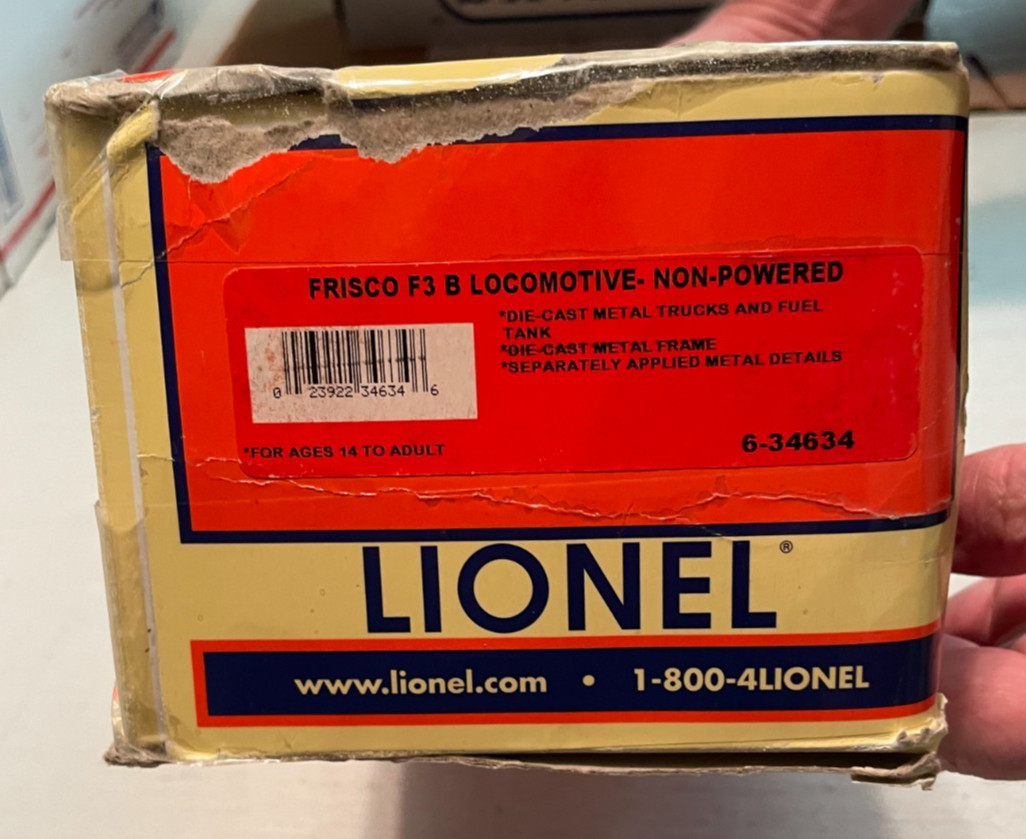 Lionel O Gauge Frisco F3B Locomotive Non-Powered #6-34634 NOS