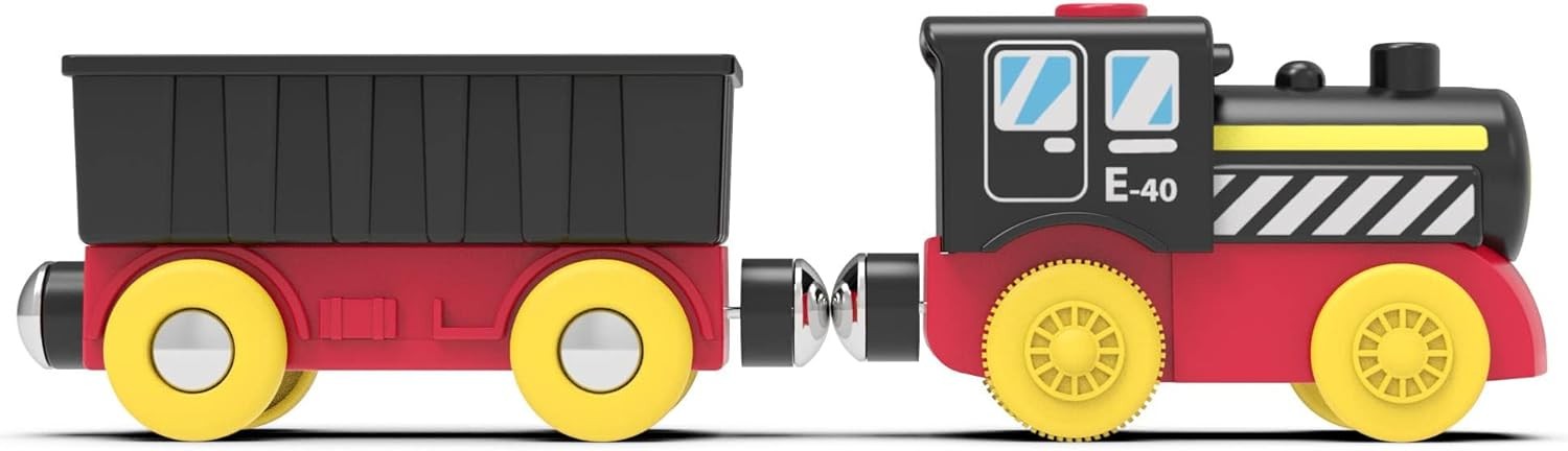 Battery Operated Locomotive Train, Magnetic Trains Toy for Wooden Tracks,…