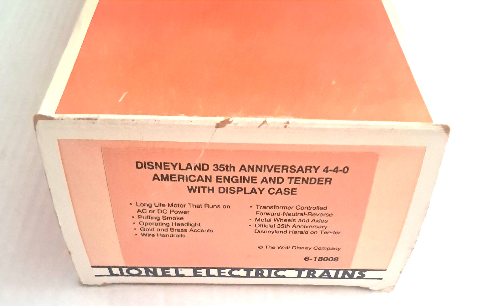 NIB Lionel 6-18008 Disneyland 35th Anniversary 4-4-0 American Engine and Tender