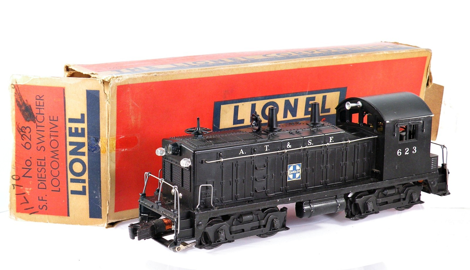 Lionel PW 623 Santa Fe NW-2 Diesel Switcher with BAD BOX /3/ 1952-54
