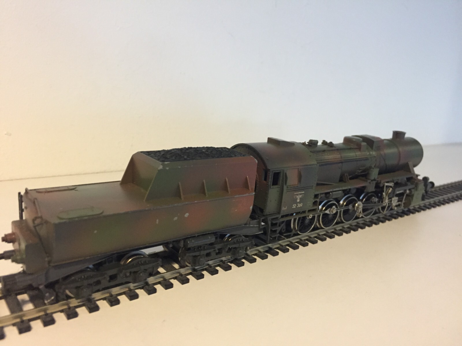 Liliput 852 Ensemble of Br52 2-10-0 in DRB Wehrmacht Camouflaged Epoch ii Livery