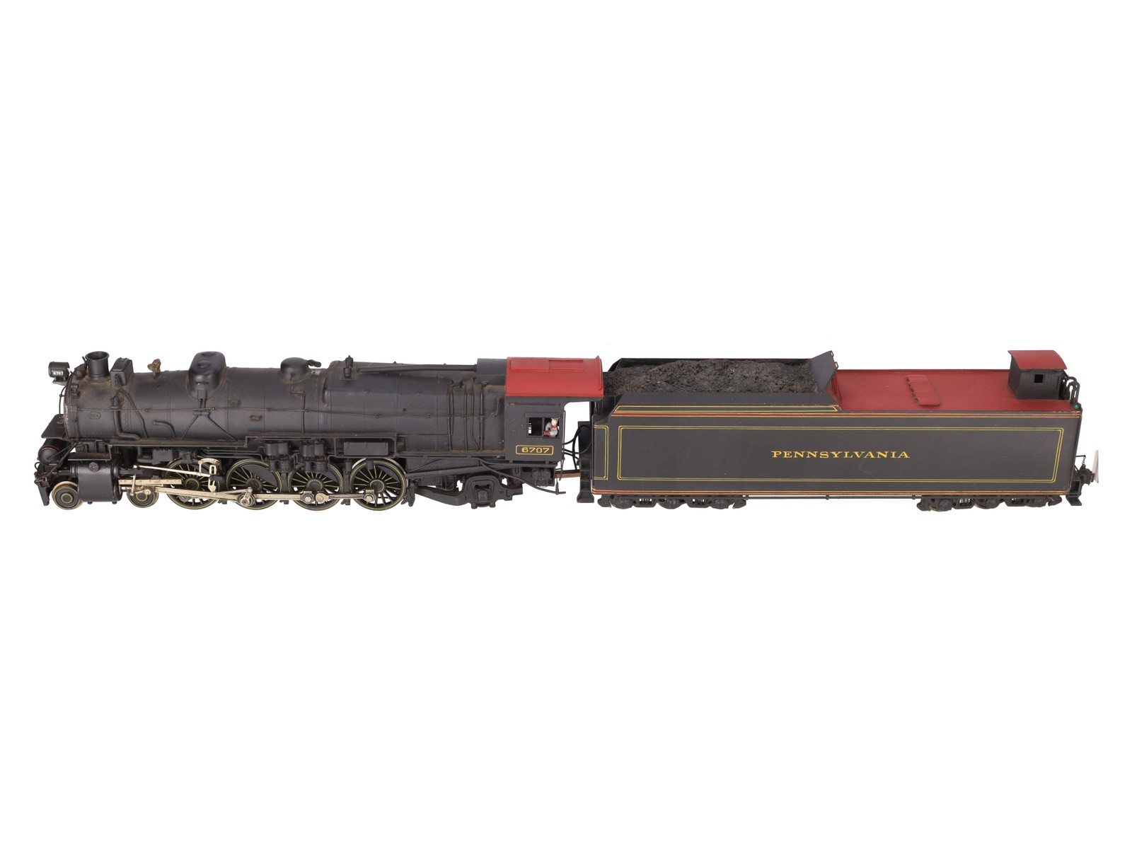 Max Gray O Scale 2-Rail Brass Pennsy M-1-a Steam Locomotive & Tender -Painted EX
