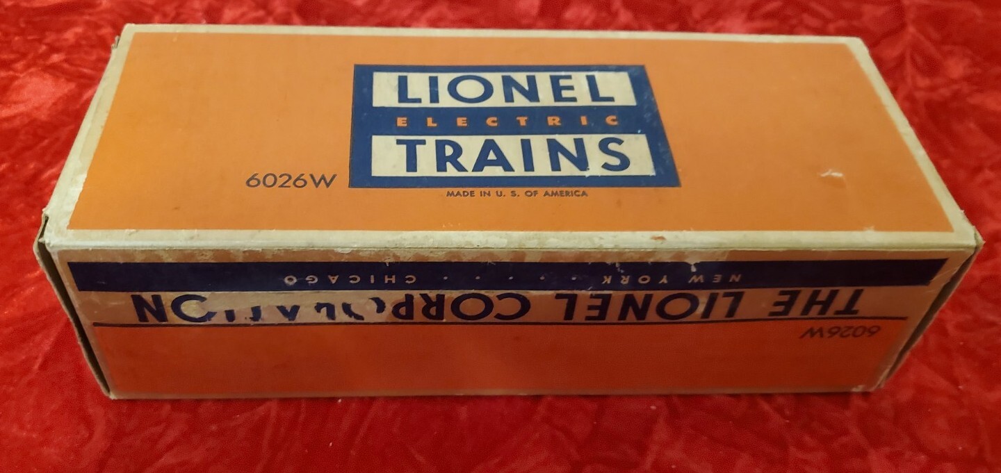 1950s Lionel 6026W Whistle Tender BOX only