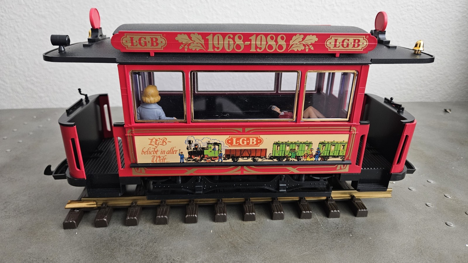 LGB LEHMANN 2030 Anniversary 1968-1988 Trolley Set W/ Box & Papers EX. Condition