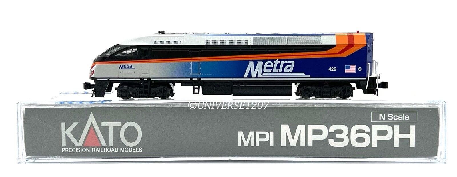 N Scale Kato 176-6122 MPI MP36PH Chicago Metra #426 Diesel Engine Locomotive NIB