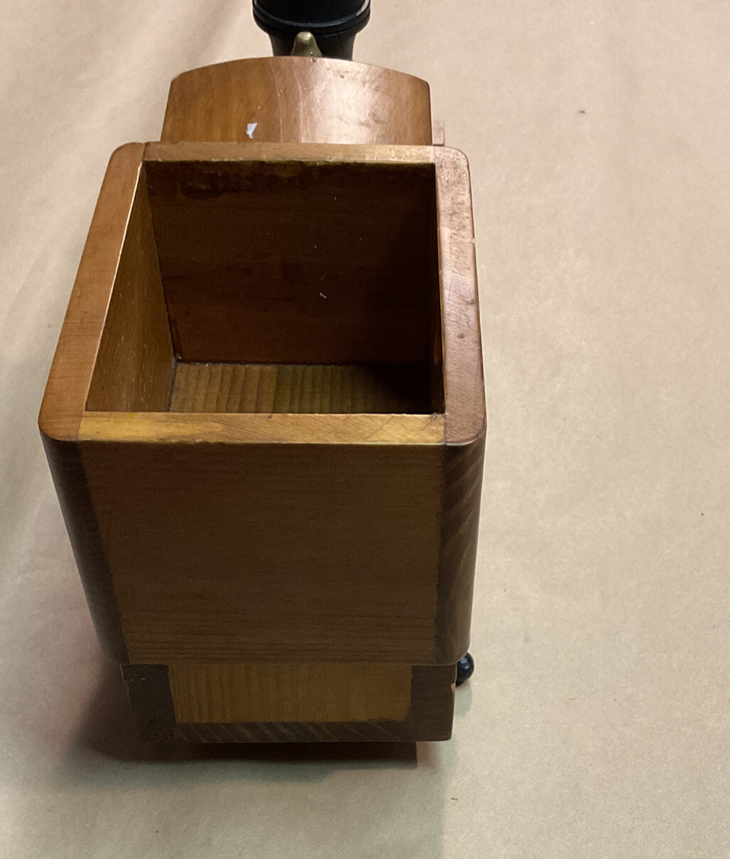 VTG Wooden Train Candy Holder Handmade 10.5” x 3 1/4” Brown Color