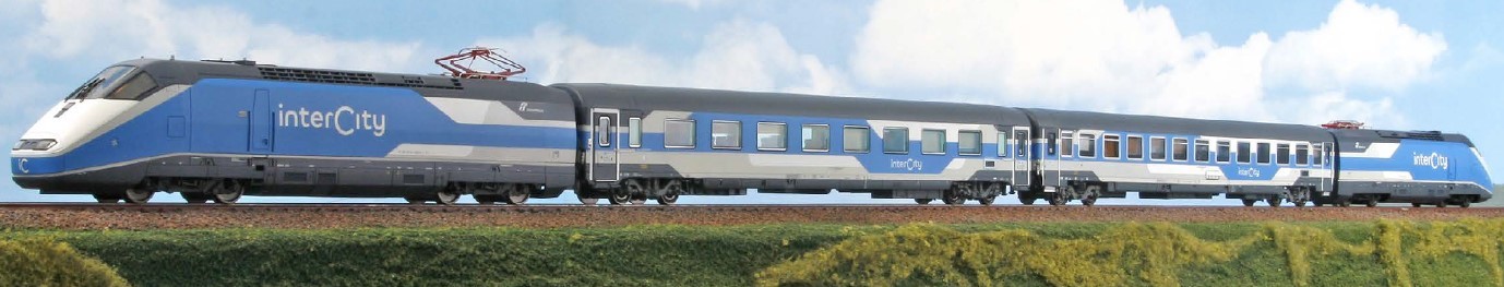 Acme 70116 Scale Ho Set Intercity Trenitalia: Two Locomotives E414 & Two Coaches
