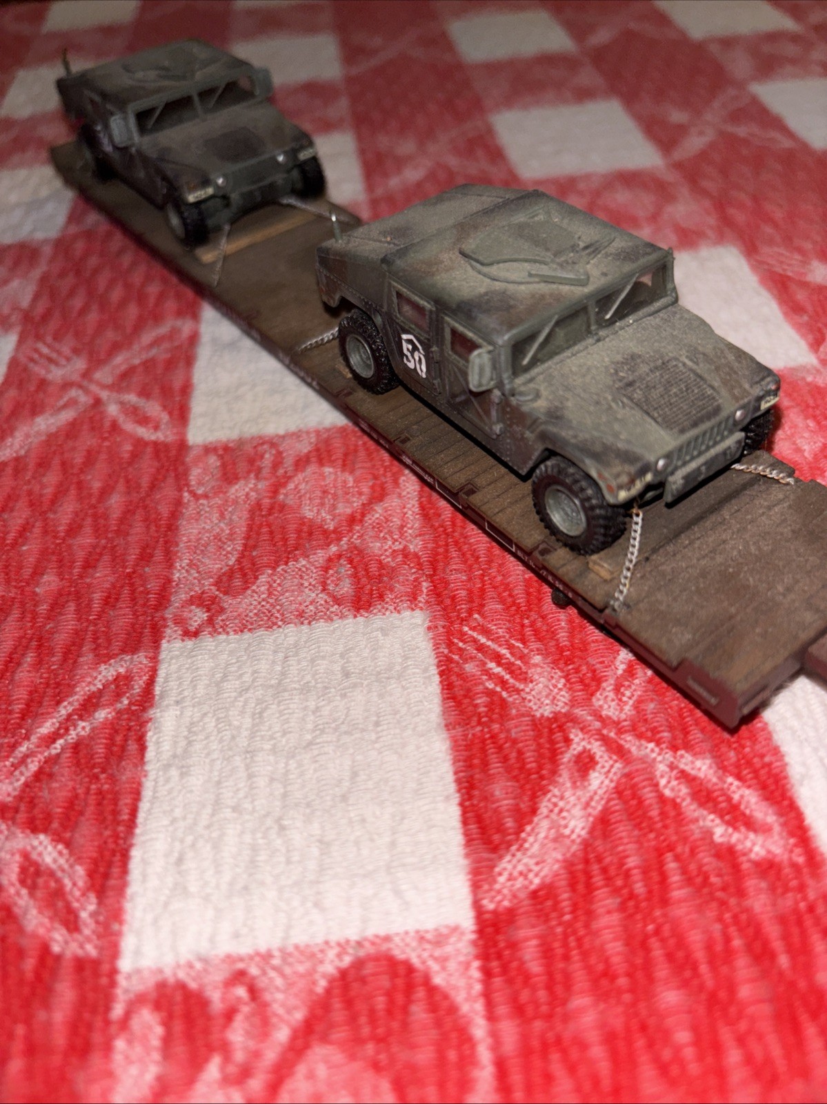 Humvees On A HO Railcar