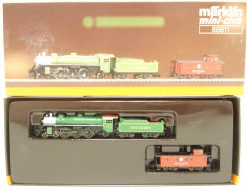 Marklin 88811 Z Southern Railway Steam Locomotive with Tender and Caboose Set LN