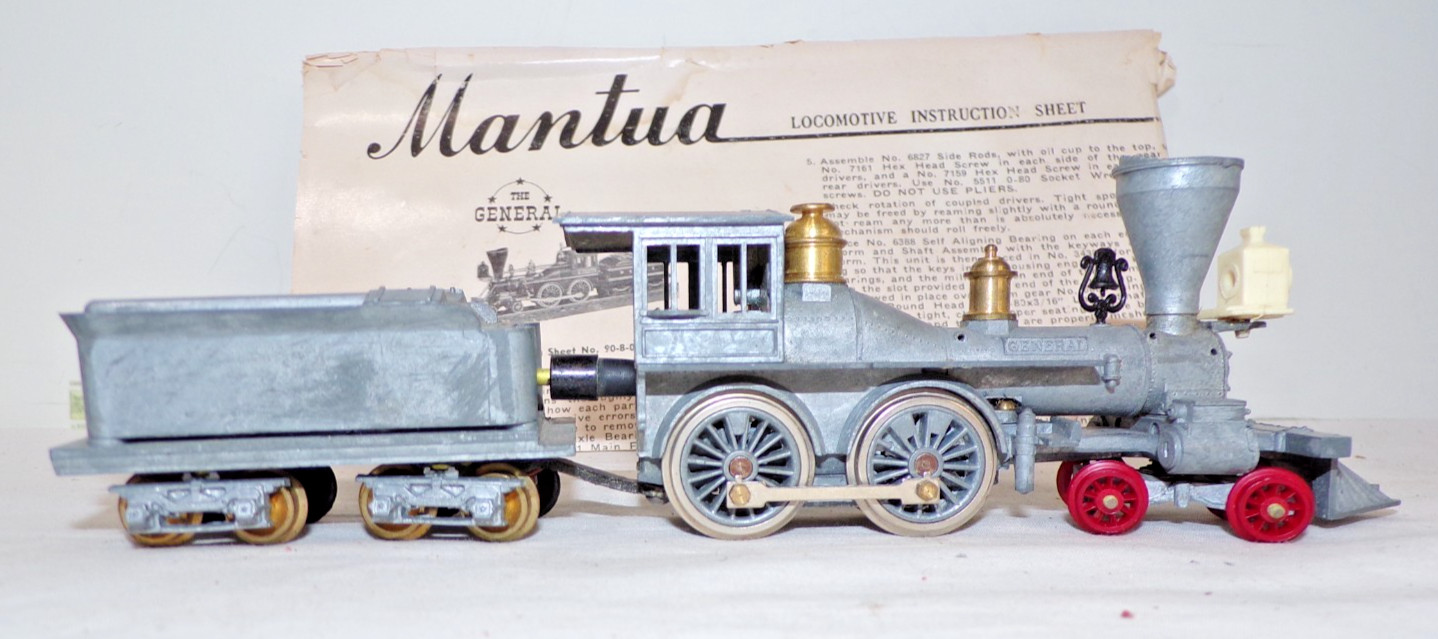 Mantua HO Scale The General Steam 4-4-0 Locomotive W/Tender – Read Below – LT