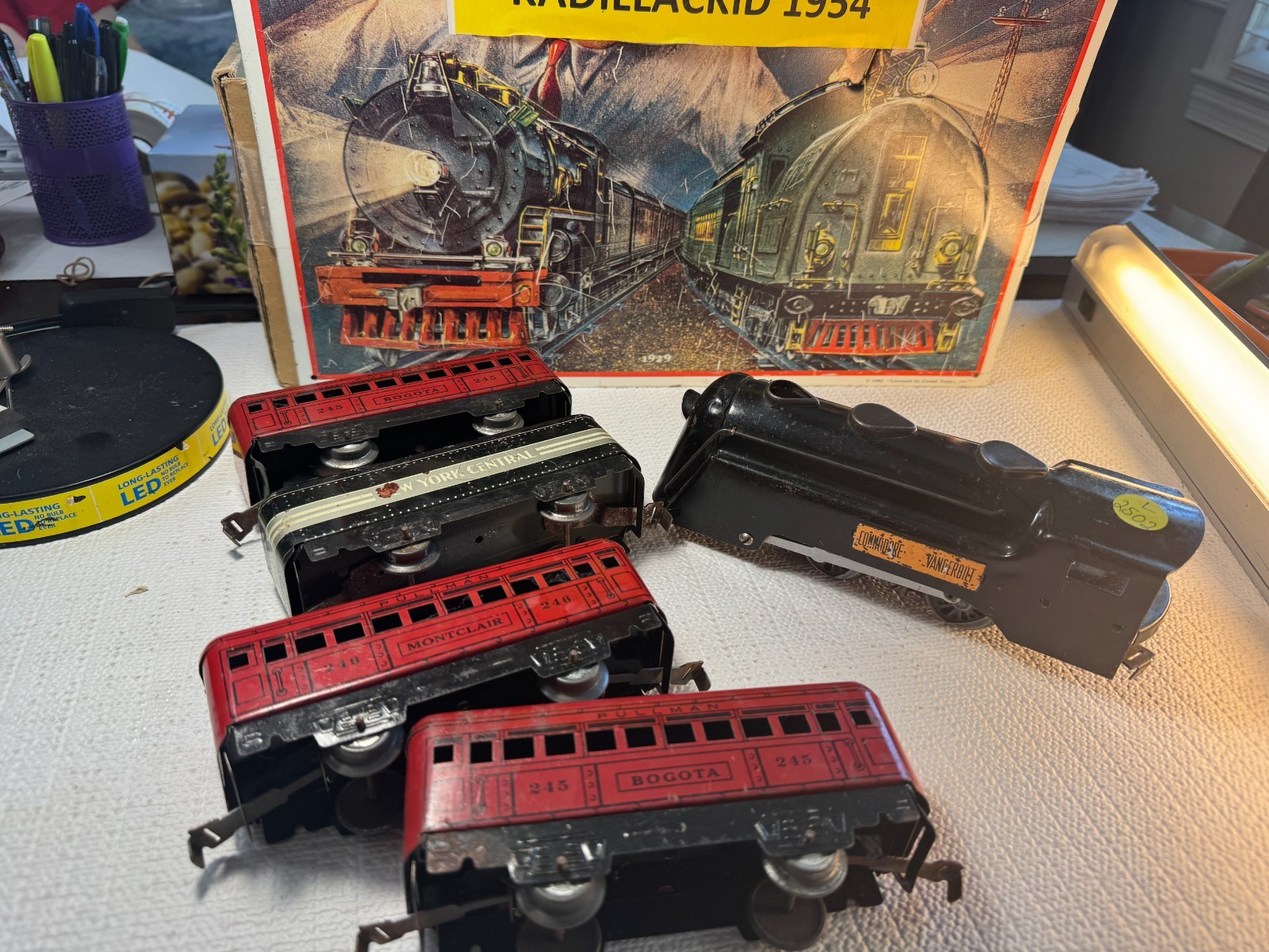 🚂 O SCALE- MARX – VINTAGE 0-4-0 LOCO, TENDER, PASSENGER CARS -TIN 💥L2502