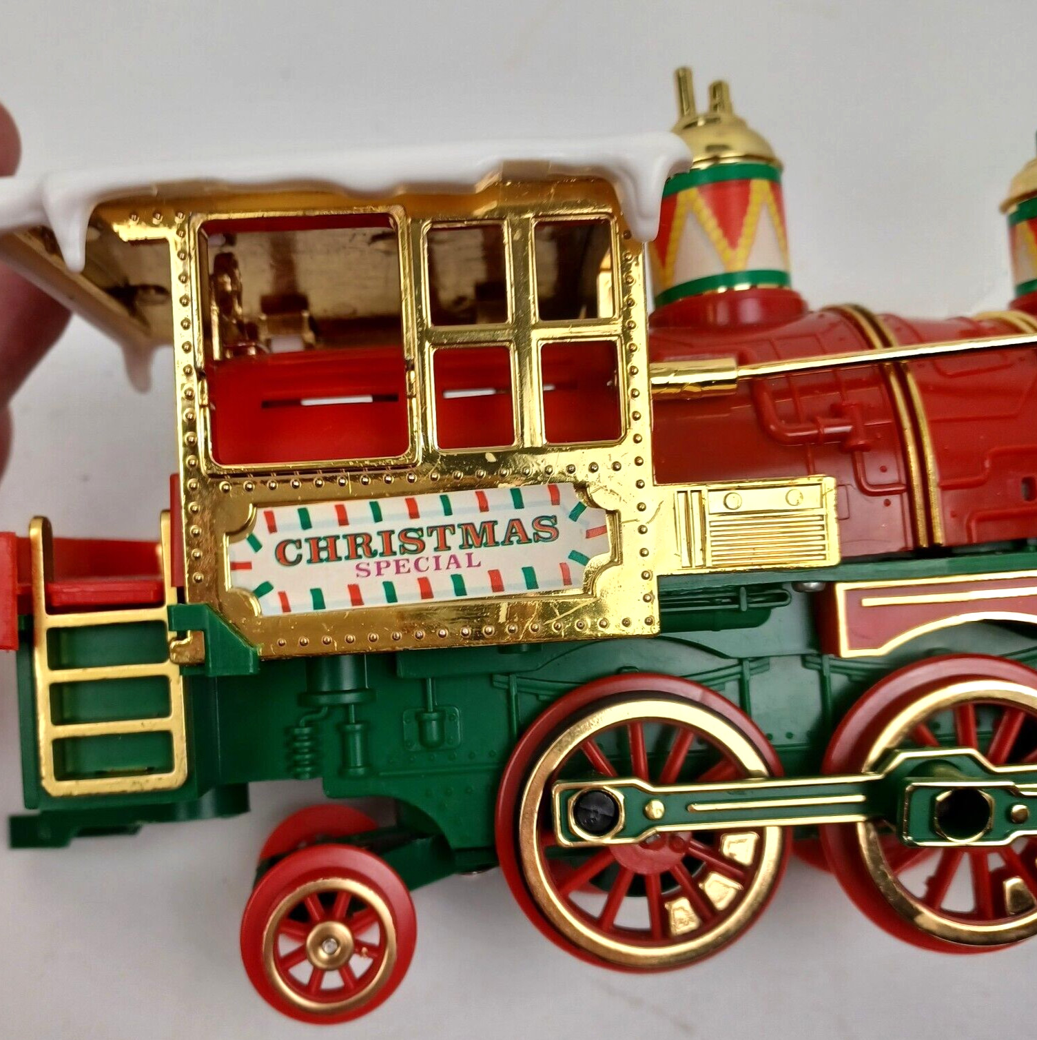 Vtg 1986 New Bright Christmas Special Express Locomotive FOR PARTS 13 1/2″ Long