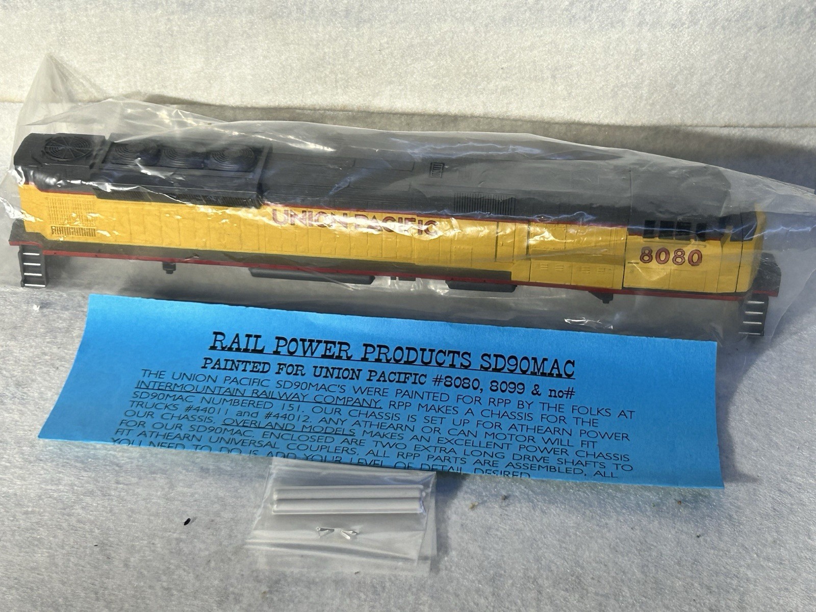 Beautiful Rail Power Products Union Pacific RR SD-90MAC Diesel Engine Shell HO
