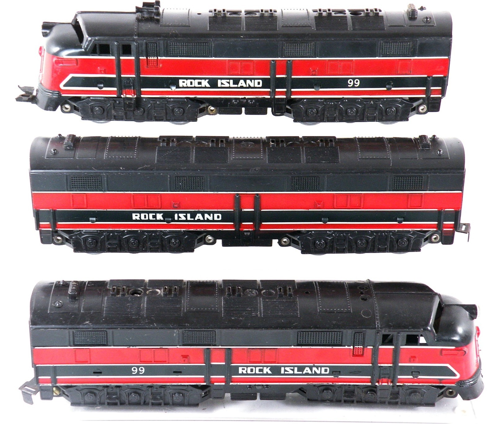 Marx 99 Rock Island E7 A-B-A Diesels & 8-Freight Cars 1950s