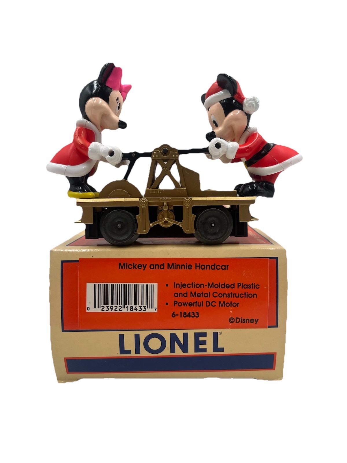 O Gauge Lionel 6-18433 Mickey Minnie Mouse Disney Christmas Handcar