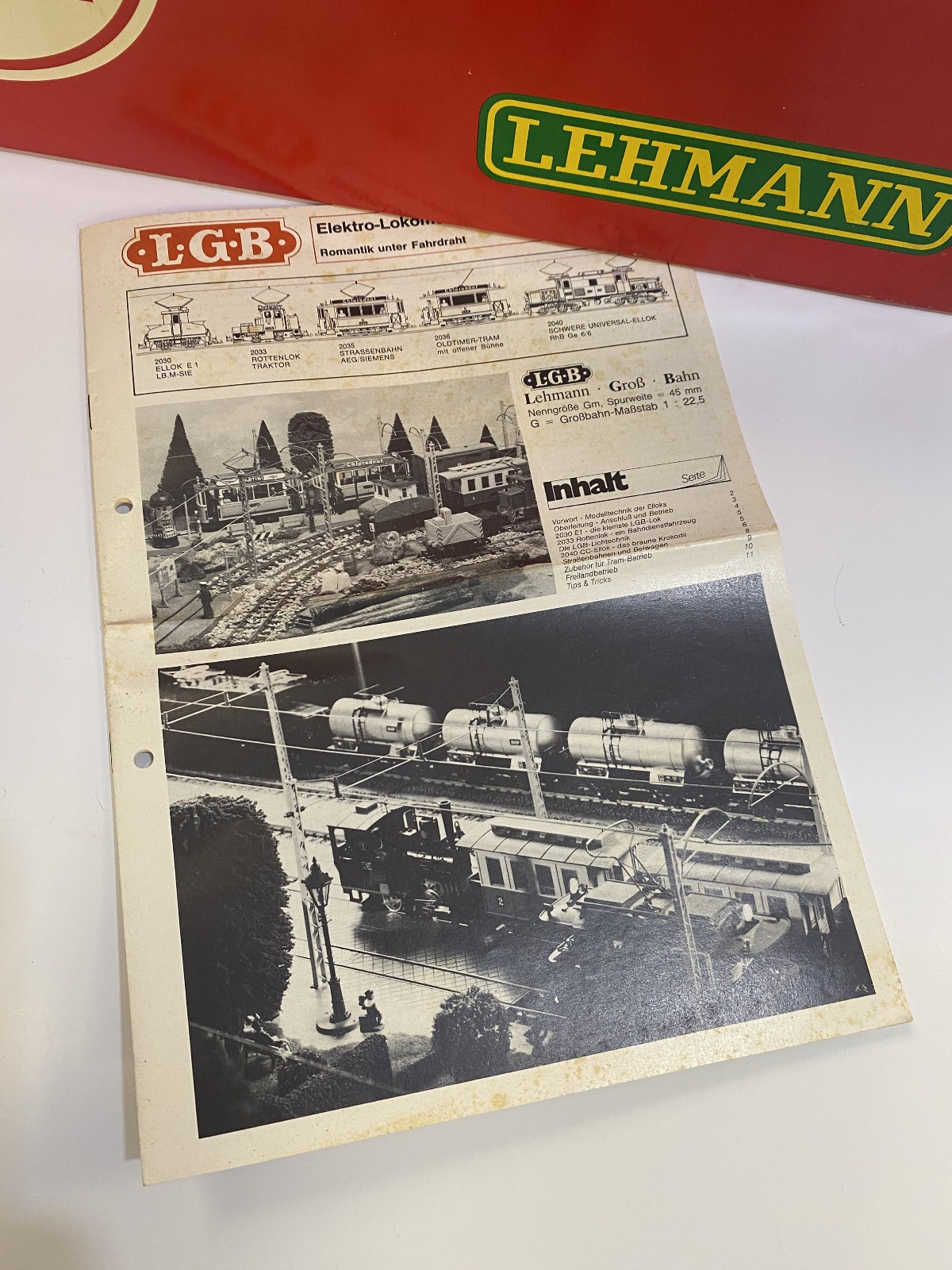 LGB 2035 G Scale Unlettered Yellow Motorized Trolley Used W/ Box & Sticker Sheet