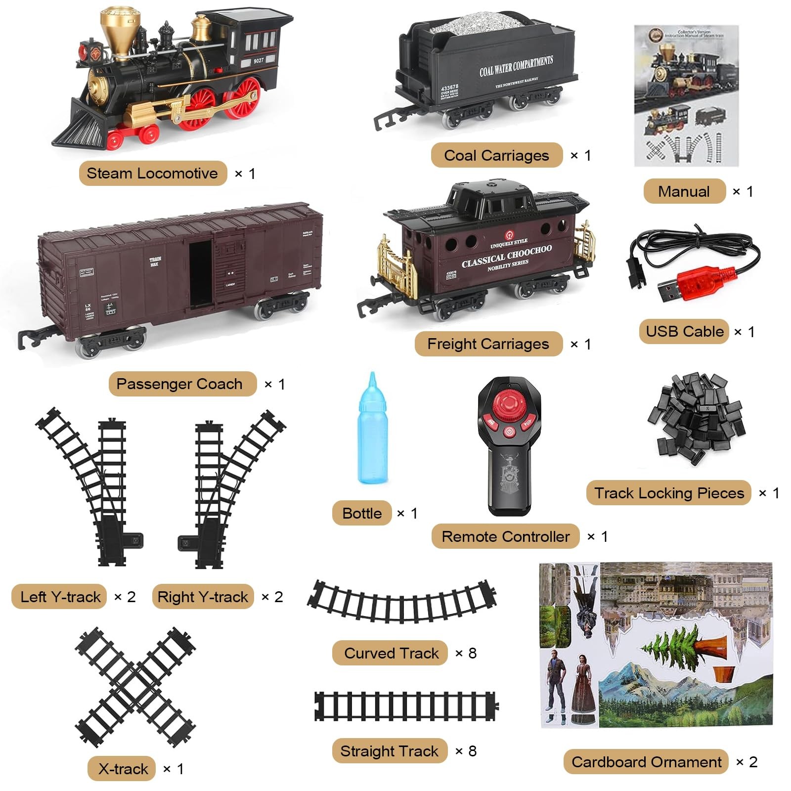 Train Set for Kids – Electric Remote Control 97 inches x 41