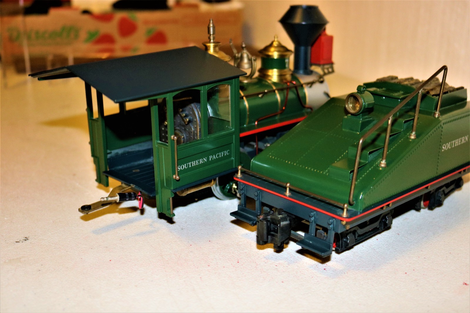 @@@ MINTISH RARE G scale Brass DELTON Southern Pacific GREEN SP 0-4-0 #7 Ser#114